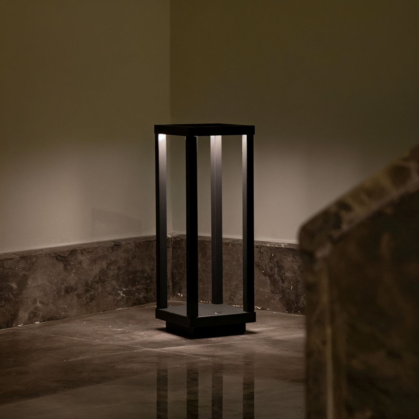 Verticabeam - 3d rektangulær sort led-bordlampe