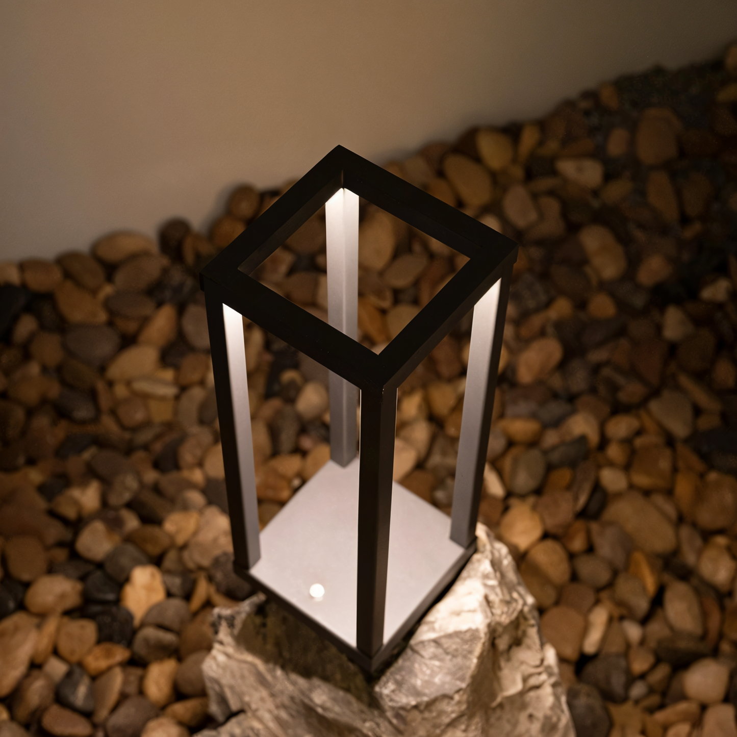 Verticabeam - 3d rektangulær sort led-bordlampe