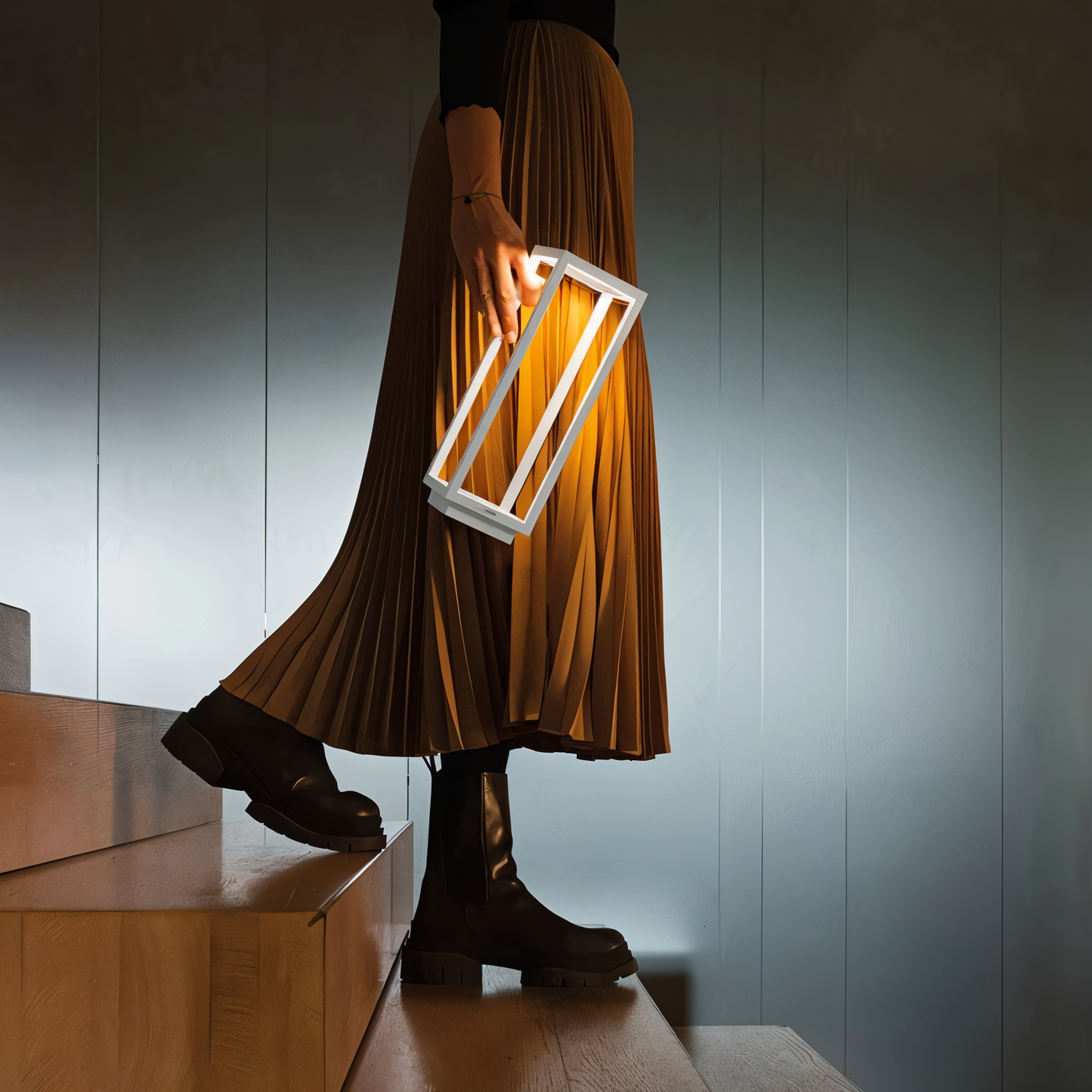 Verticabeam - 3d rektangulær sort led-bordlampe