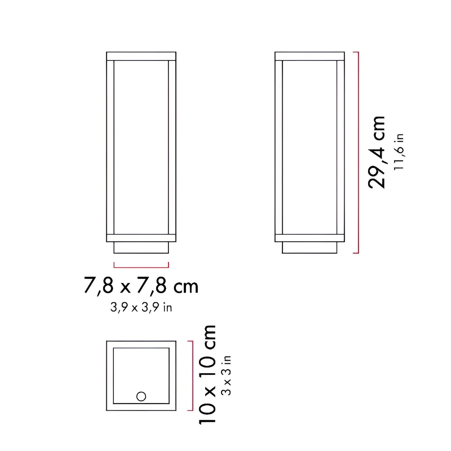 Verticabeam - 3d rektangulær sort led-bordlampe