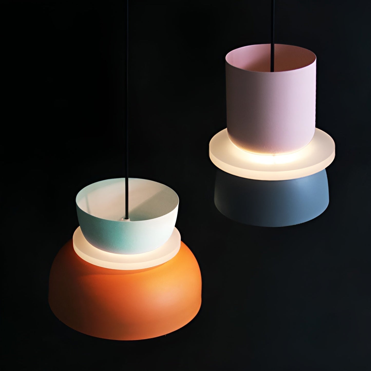 Vividglow - vibrerende metal-macaron-led-pendel