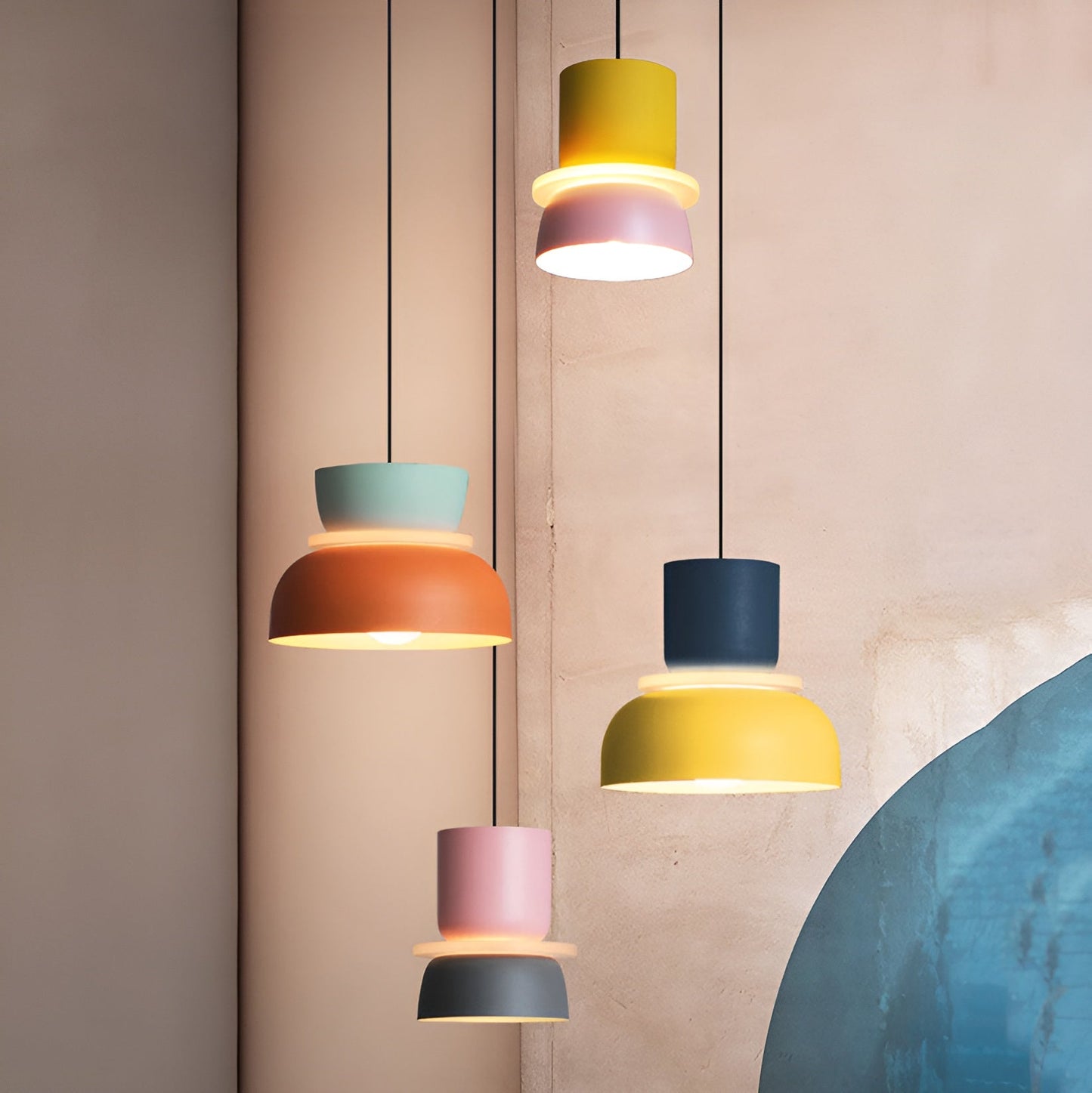 Vividglow - vibrerende metal-macaron-led-pendel