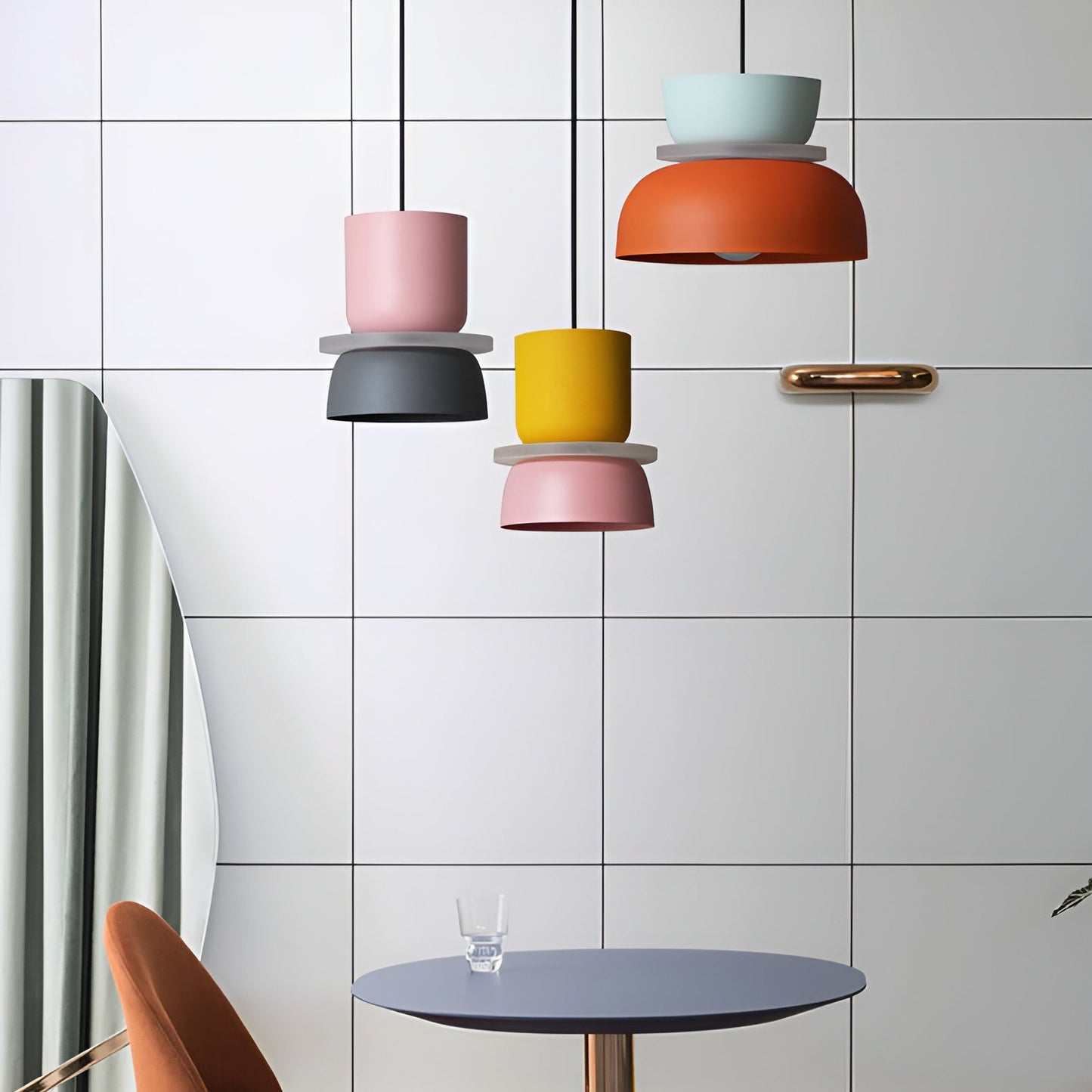 Vividglow - vibrerende metal-macaron-led-pendel