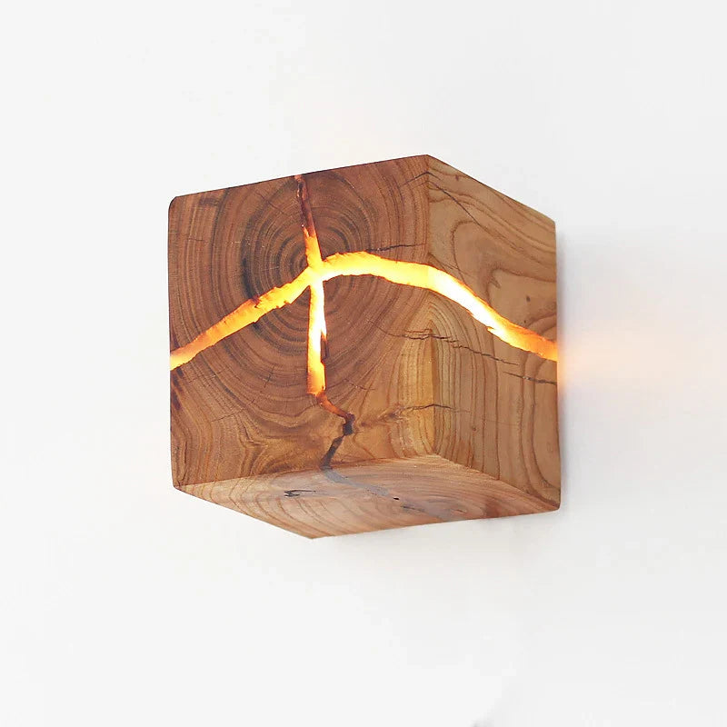 Solidwood - cube craft væglampe