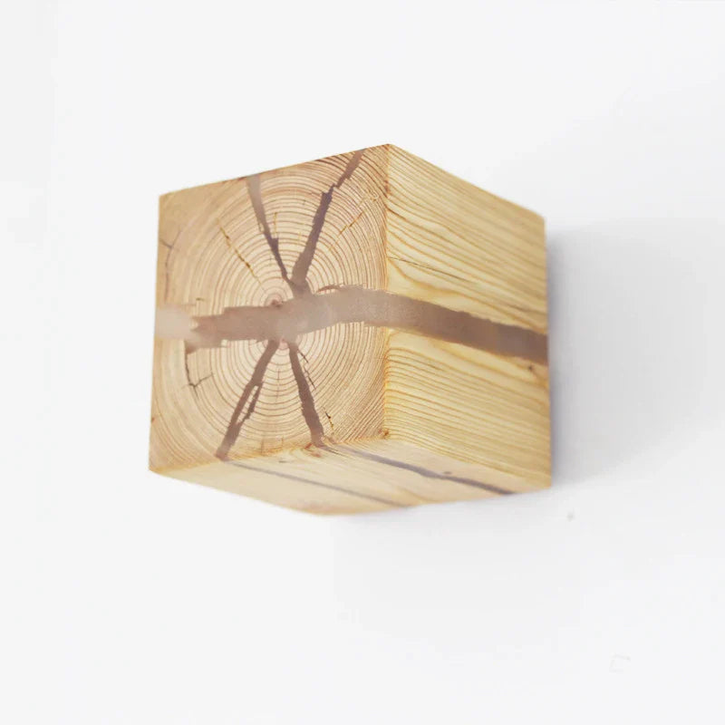 Solidwood - cube craft væglampe