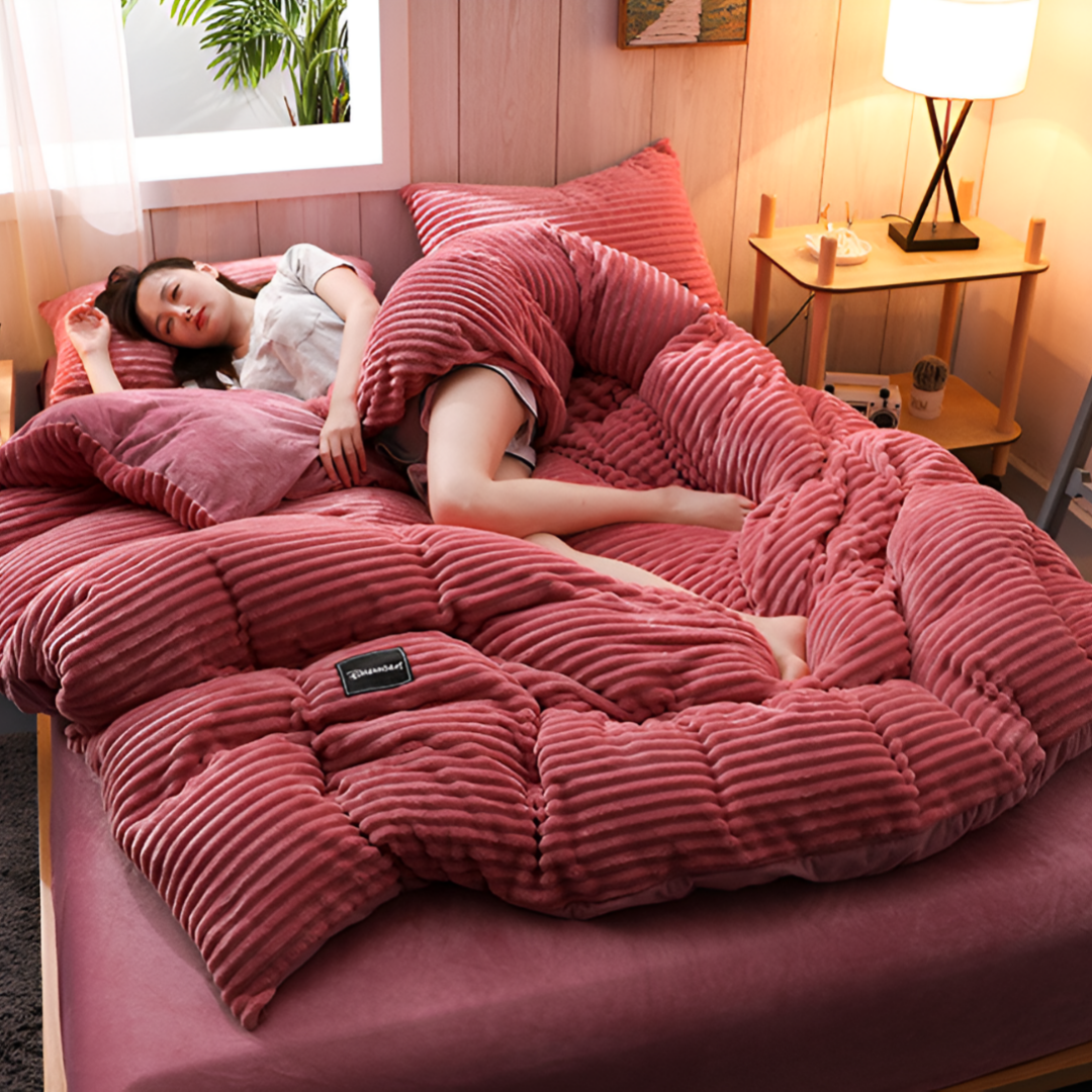 CozyComforter - fluffy dynebetræk, der kan bruges hele året rundt for ultimativ luksus i sengen