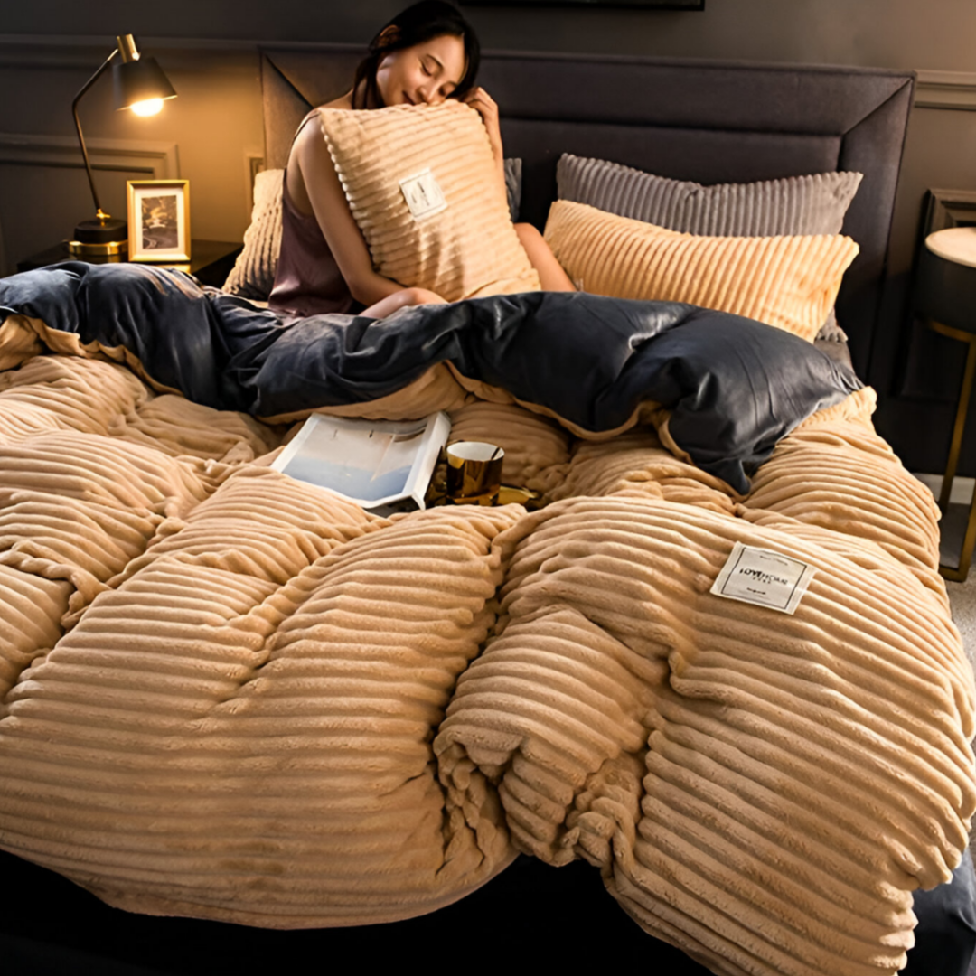 CozyComforter - fluffy dynebetræk, der kan bruges hele året rundt for ultimativ luksus i sengen