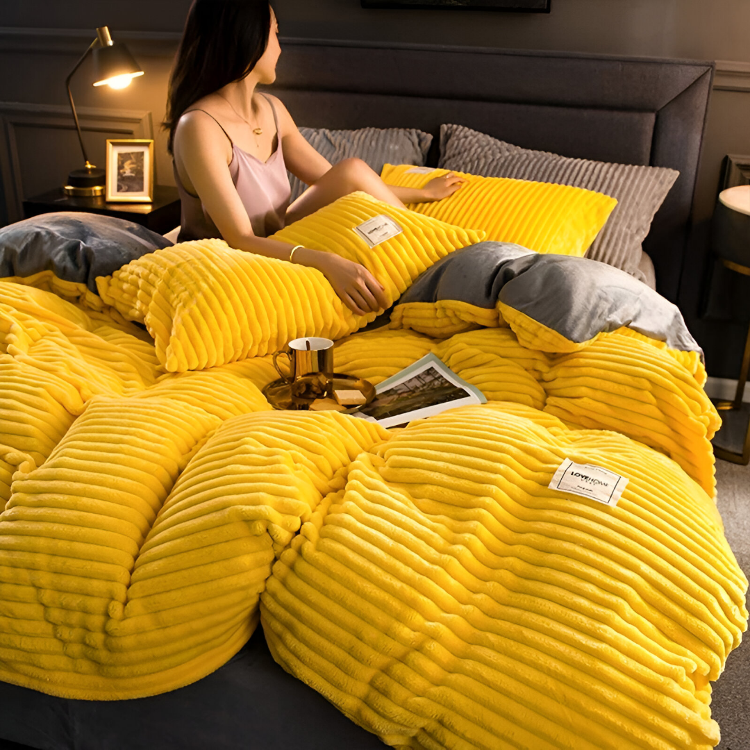 CozyComforter - fluffy dynebetræk, der kan bruges hele året rundt for ultimativ luksus i sengen