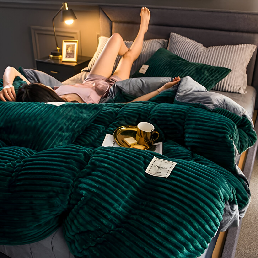 CozyComforter - fluffy dynebetræk, der kan bruges hele året rundt for ultimativ luksus i sengen