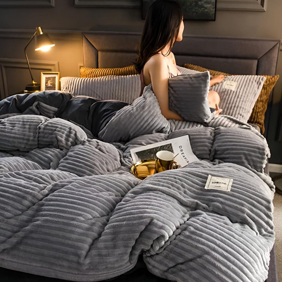 CozyComforter - fluffy dynebetræk, der kan bruges hele året rundt for ultimativ luksus i sengen