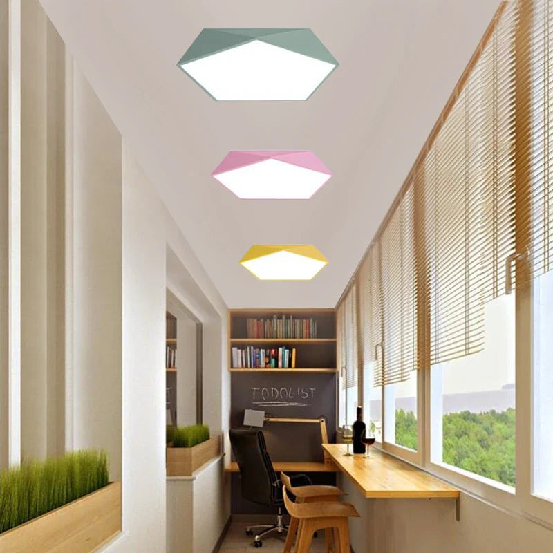 Luminapolygon - macaron femkantet loftslampe