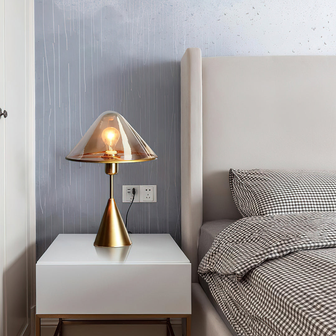 Bordlampe med svampe