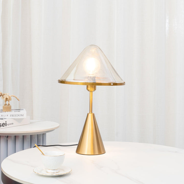 Bordlampe med svampe