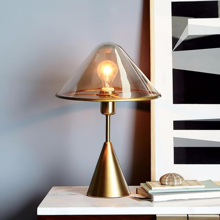 Bordlampe med svampe