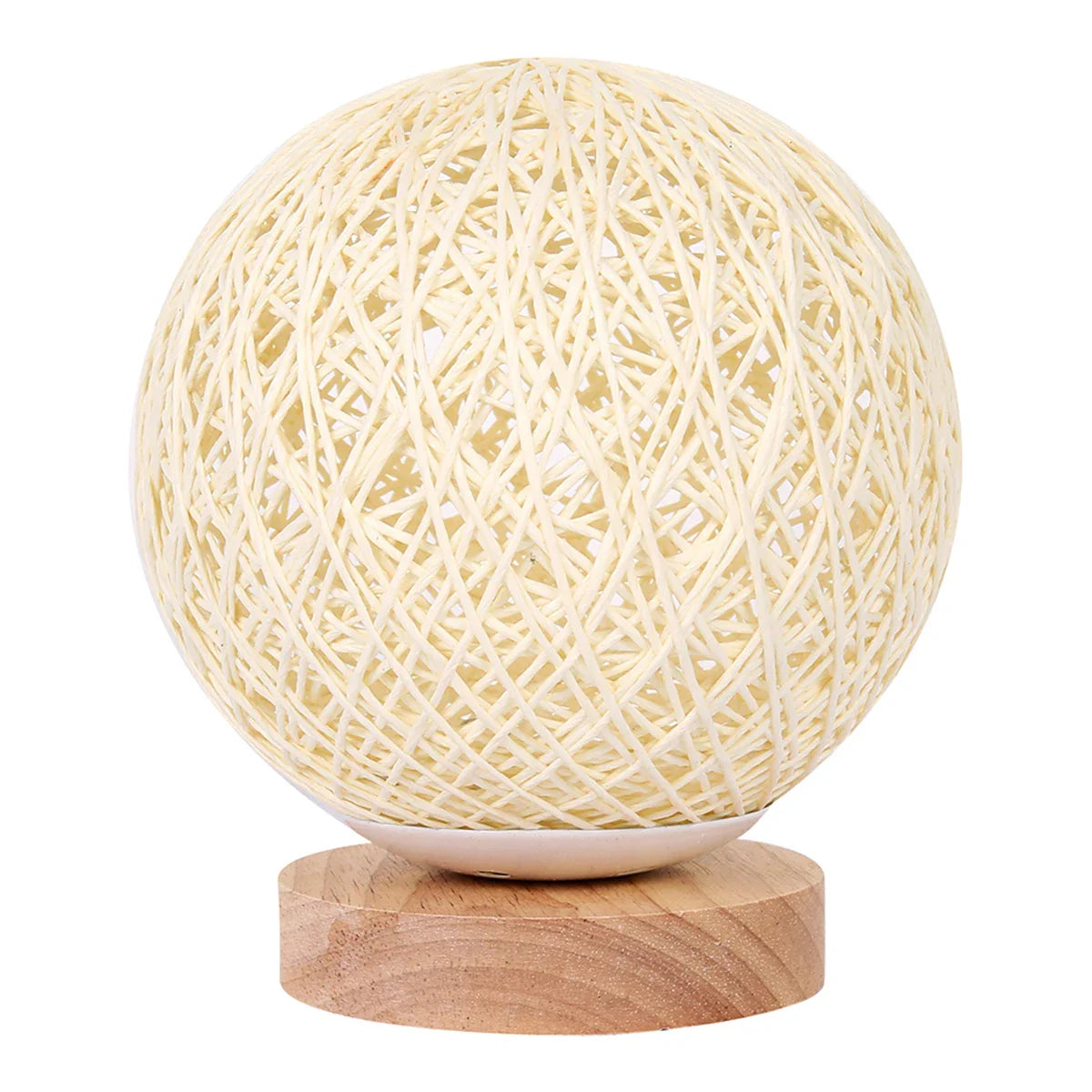 Wovenglow - bordlampe i rattankugle
