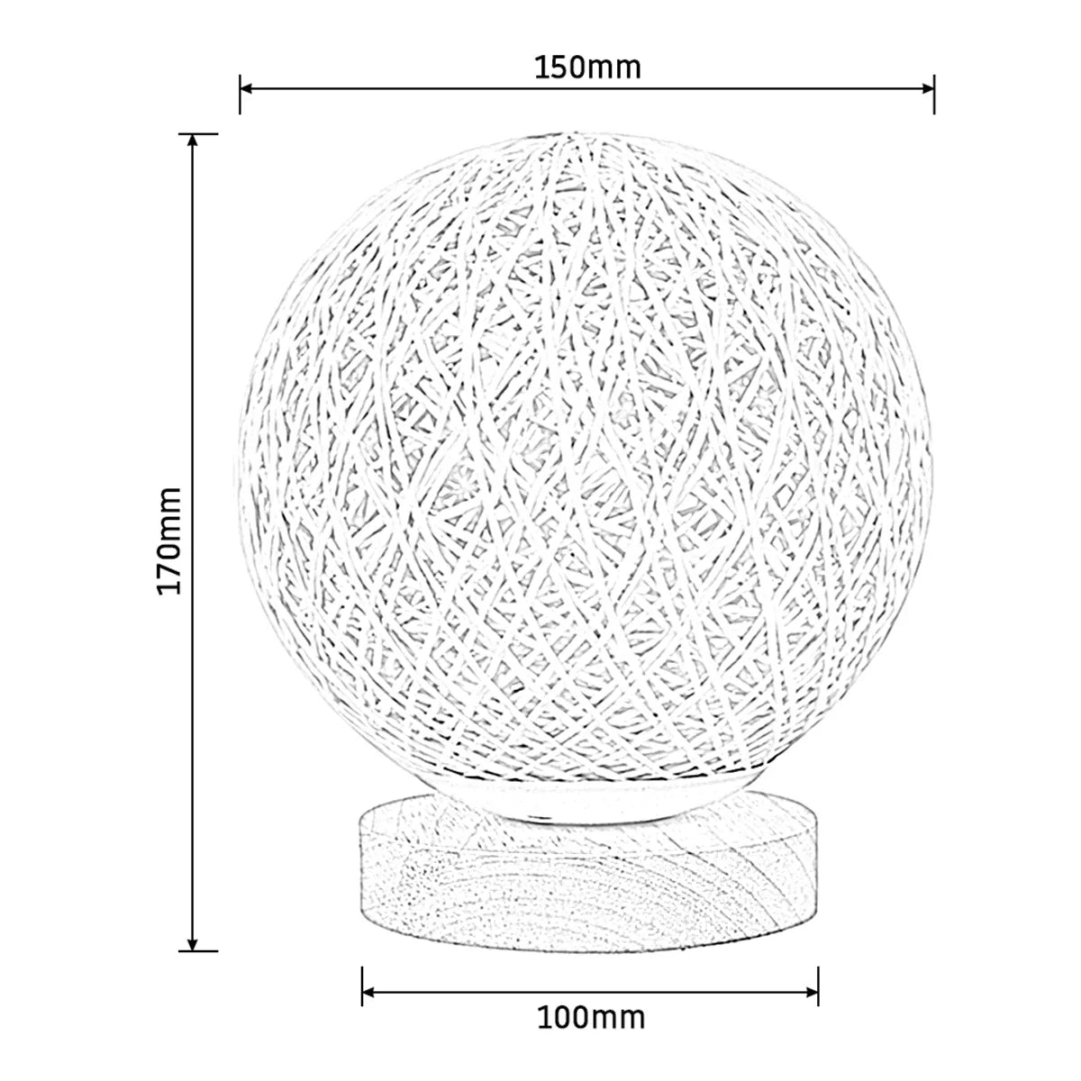 Wovenglow - bordlampe i rattankugle