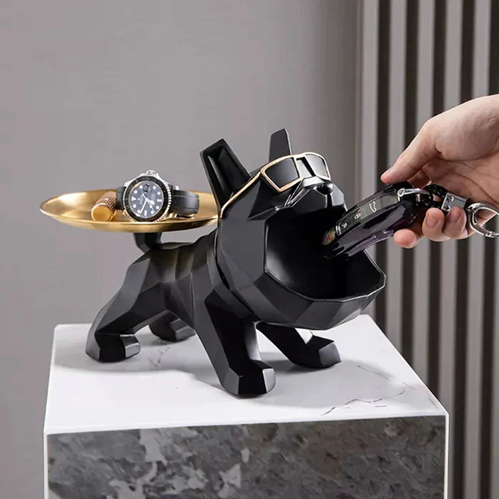 Fetchmate - hund i resin med bakke