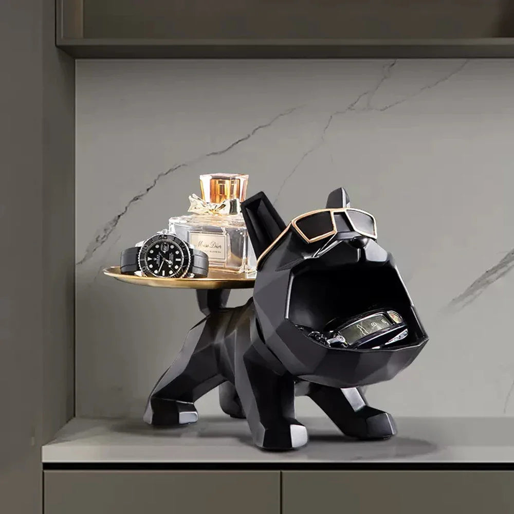 Fetchmate - hund i resin med bakke