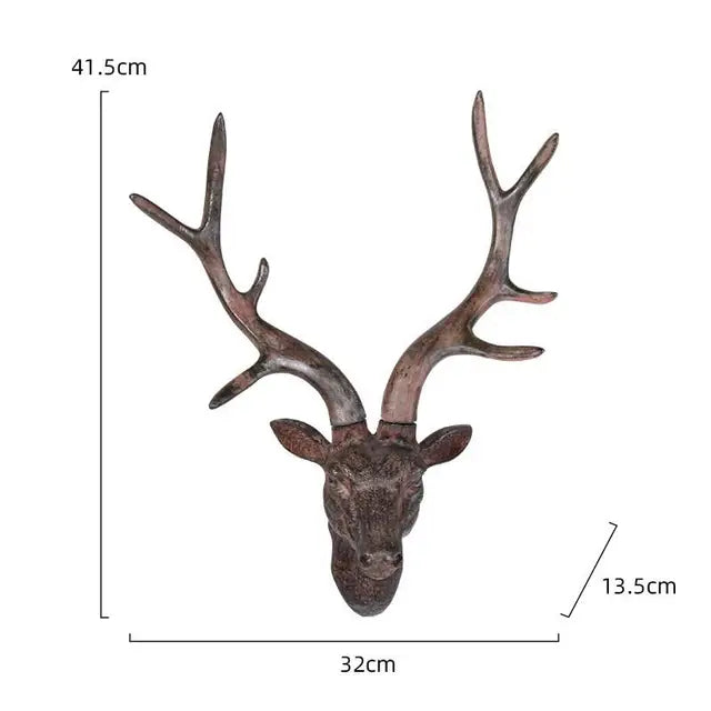 Rusticredeer - hjortehoved vægdekoration