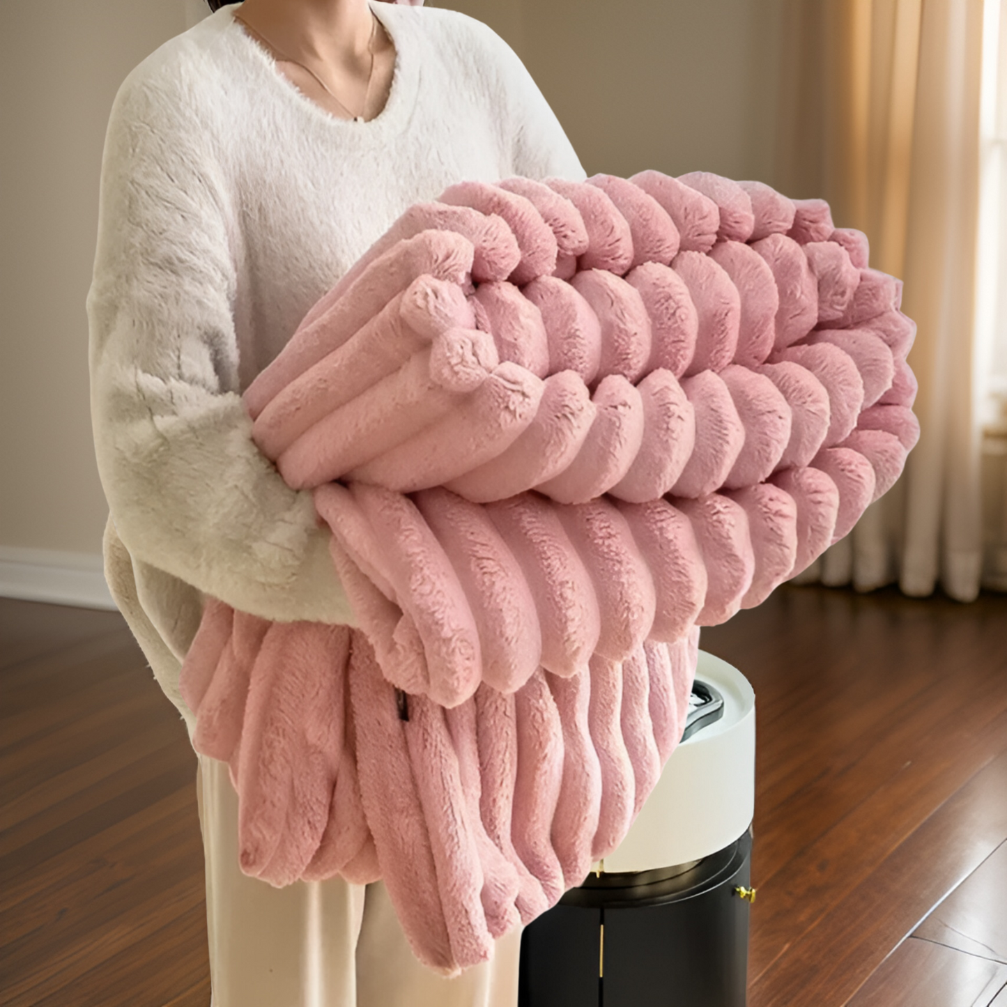 CozyBlanket - luxury plys fleece sofa tæppe - blødt, varmt og hyggeligt tæppe til sofa og stue
