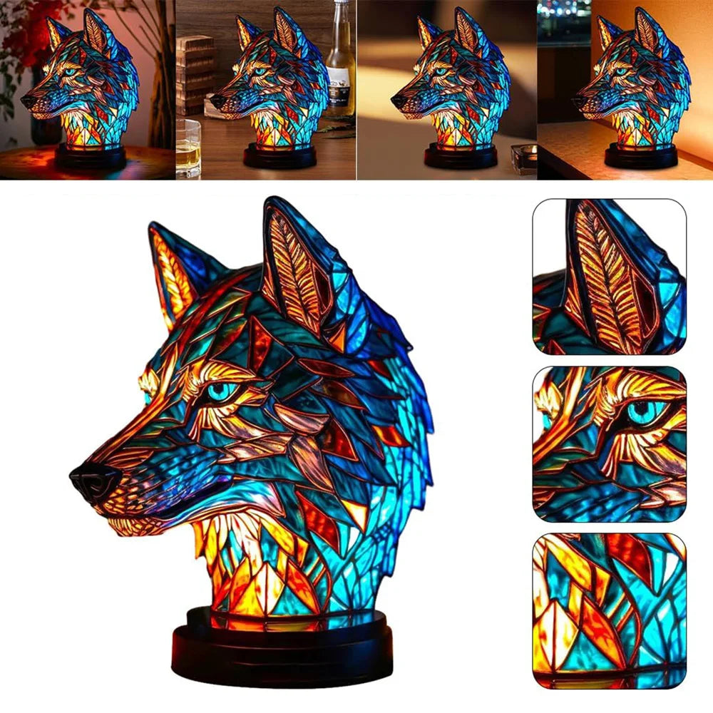 Animallustre | lampe med farvet glas fra dyr