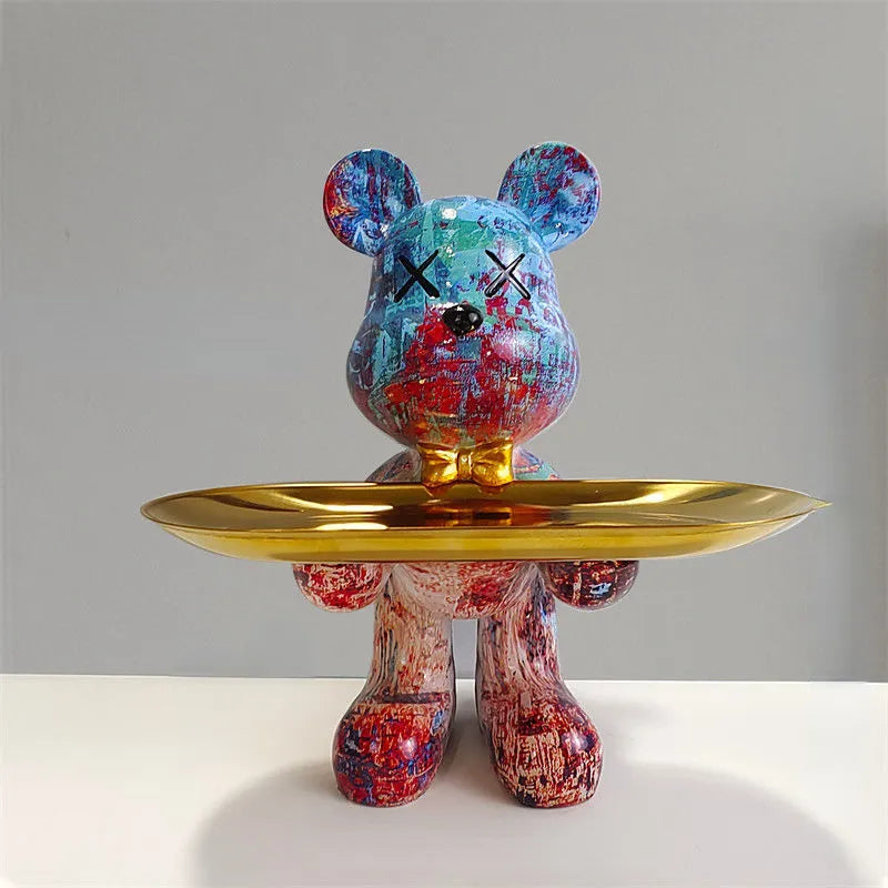 Craftbear - bjørnestatue med bakke