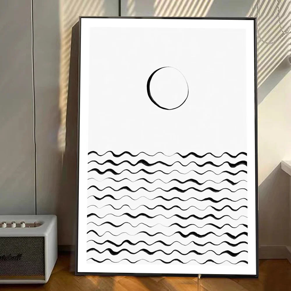 Moontide | ocean wave selvklæbende plakatkunst