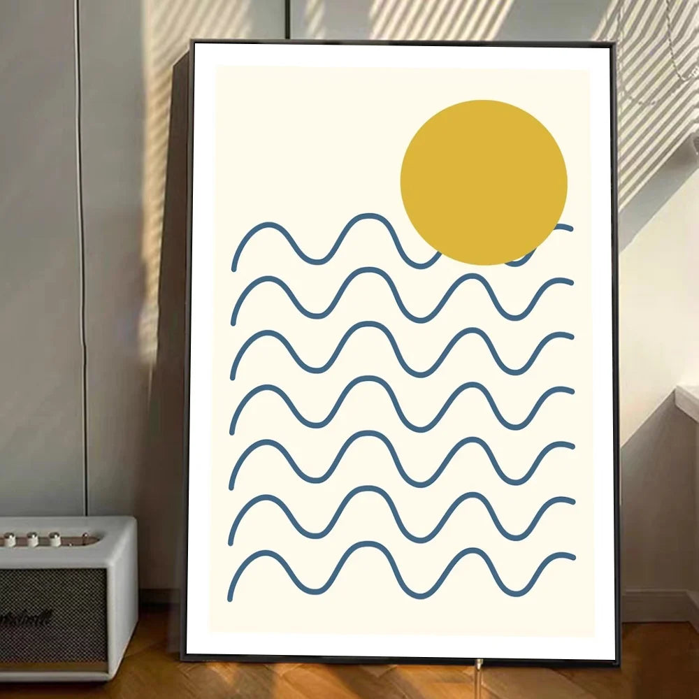 Moontide | ocean wave selvklæbende plakatkunst