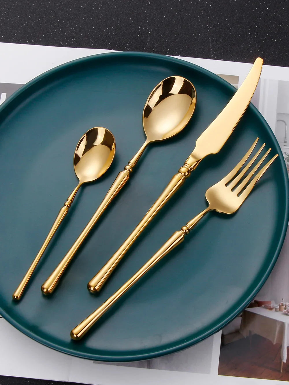 Hyldemåtte | Luxe guld mat bestiksæt