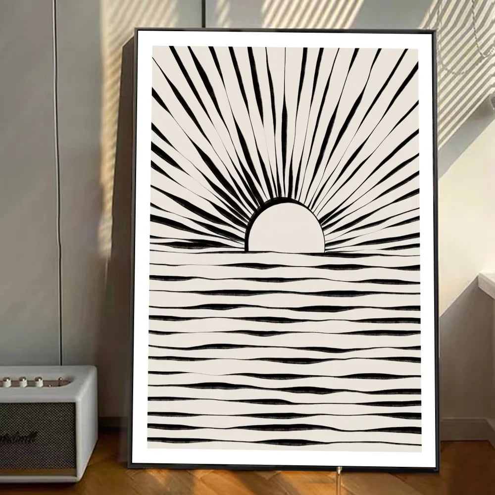 Moontide | ocean wave selvklæbende plakatkunst