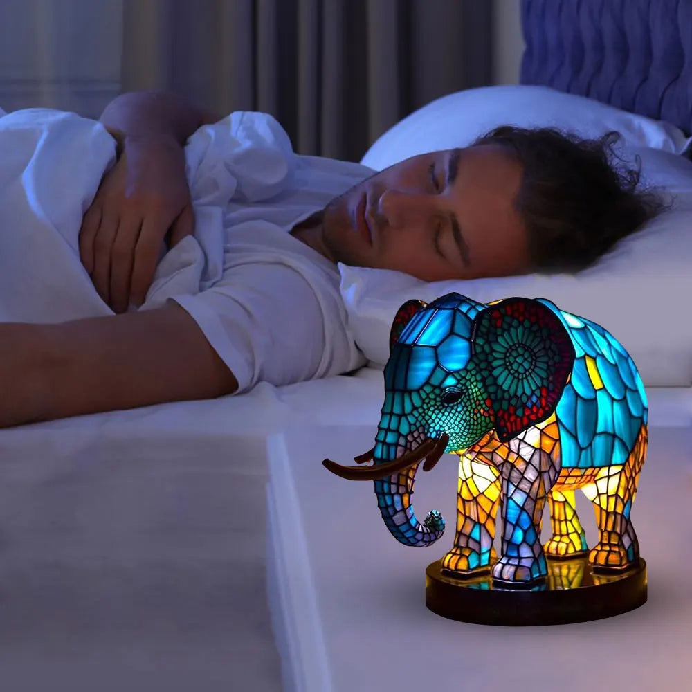 Animallustre | lampe med farvet glas fra dyr