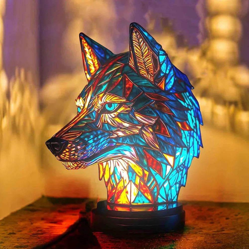 Animallustre | lampe med farvet glas fra dyr