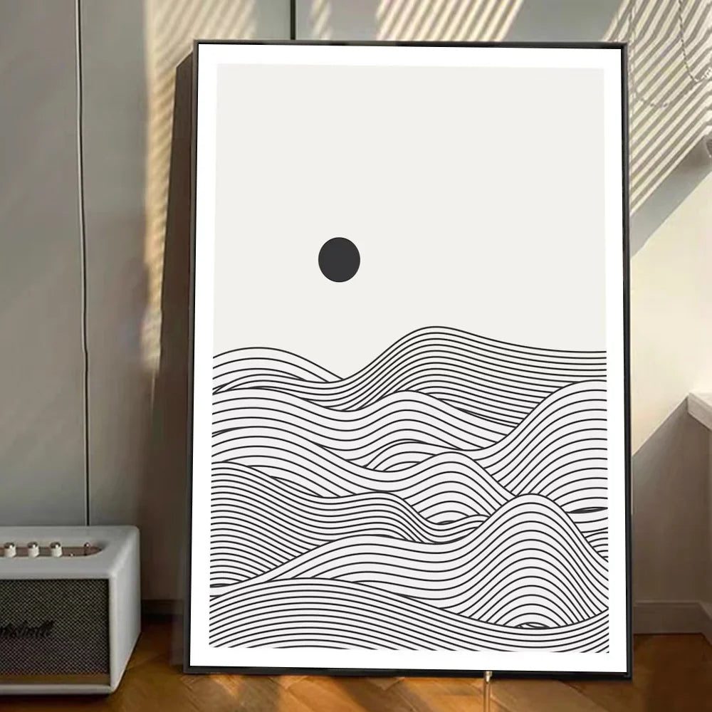Moontide | ocean wave selvklæbende plakatkunst