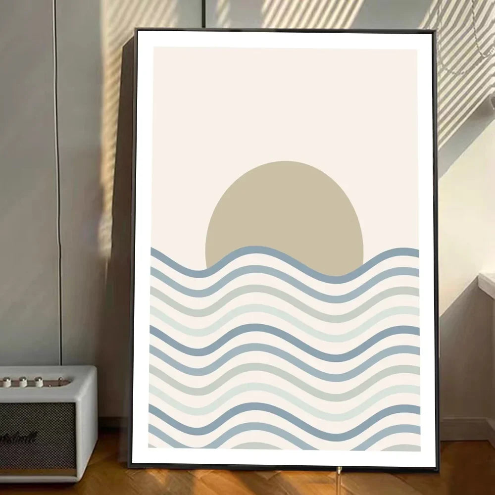 Moontide | ocean wave selvklæbende plakatkunst