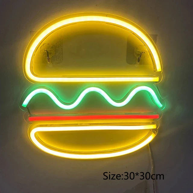 Quickbite - fastfood neonskilt natlys