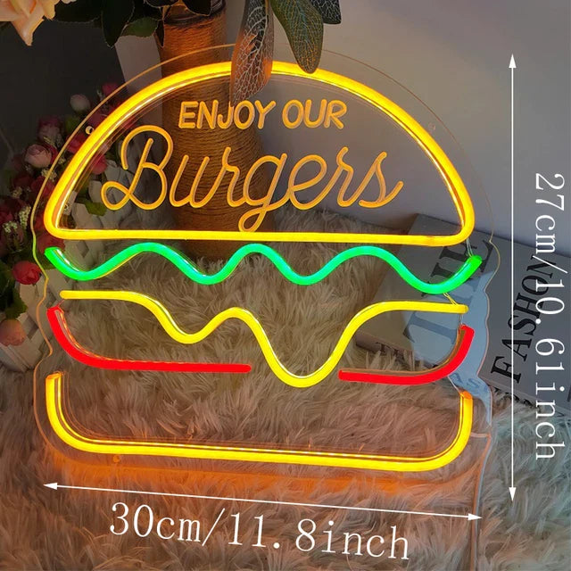 Quickbite - fastfood neonskilt natlys