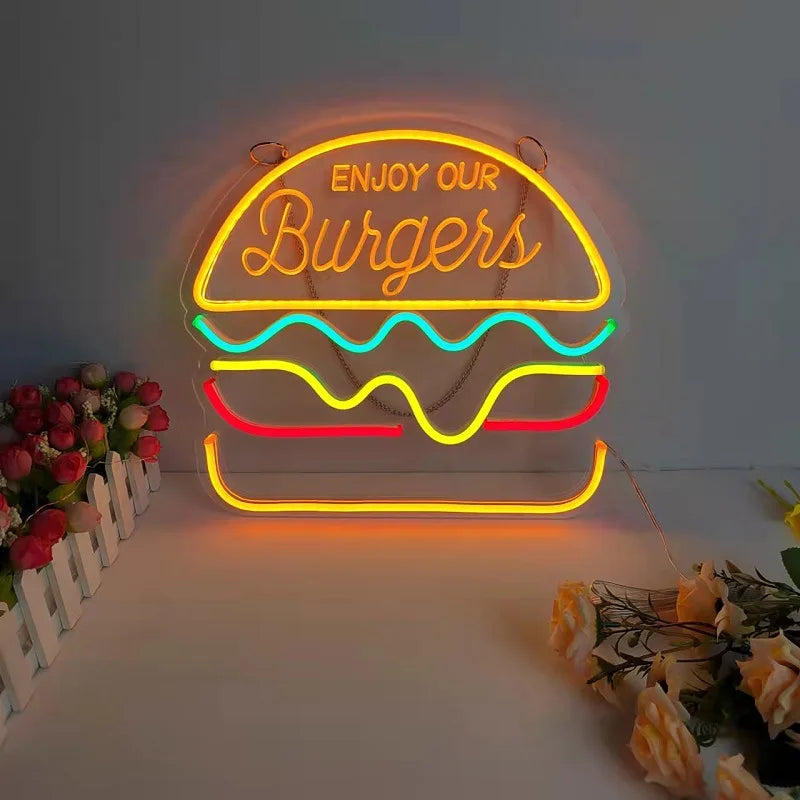 Quickbite - fastfood neonskilt natlys