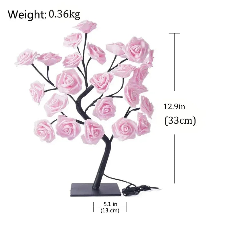 Rosyglow - flower rose bordlampe