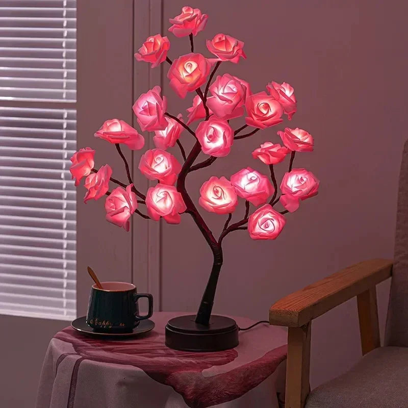 Rosyglow - flower rose bordlampe