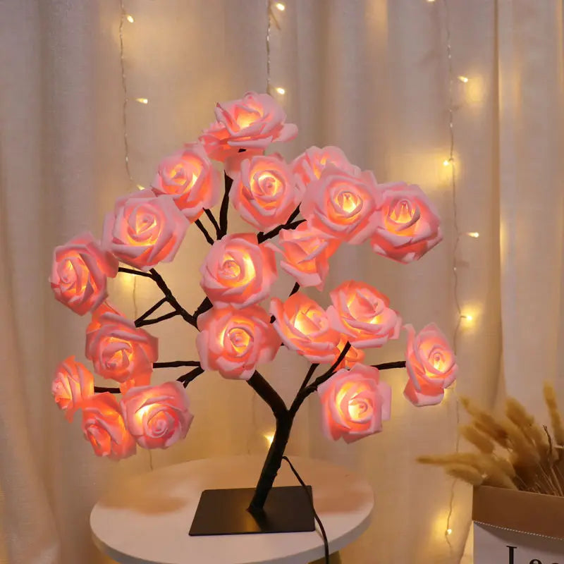 Rosyglow - flower rose bordlampe