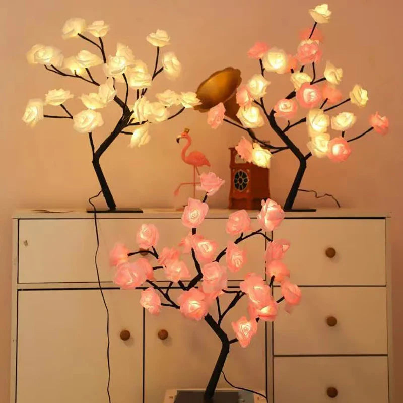 Rosyglow - flower rose bordlampe
