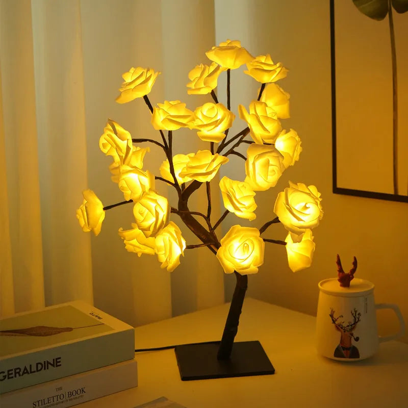 Rosyglow - flower rose bordlampe