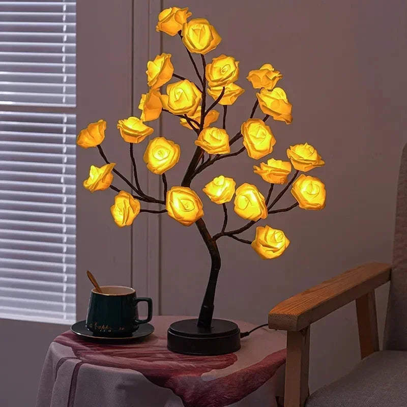 Rosyglow - flower rose bordlampe