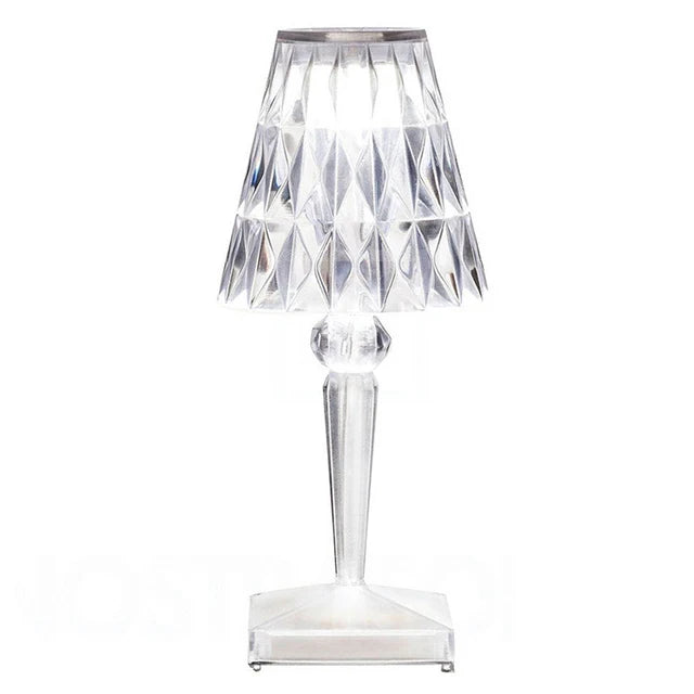 Lysende krystal - bordlampe lavet af akryl krystal kunst