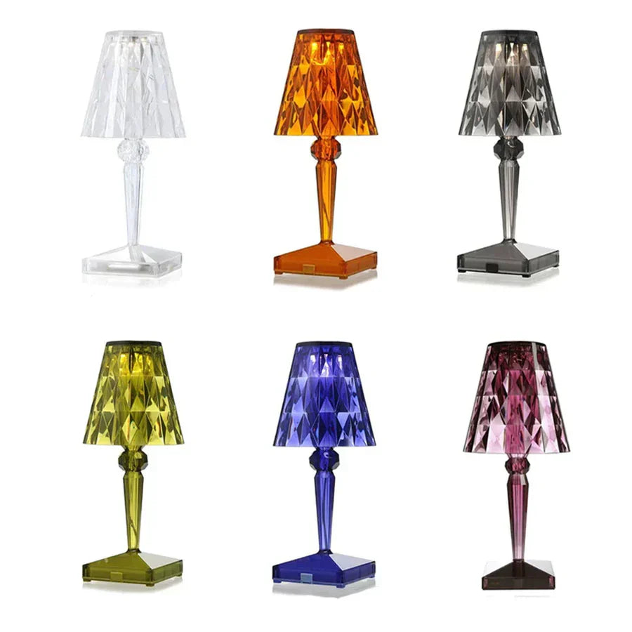 Lysende krystal - bordlampe lavet af akryl krystal kunst