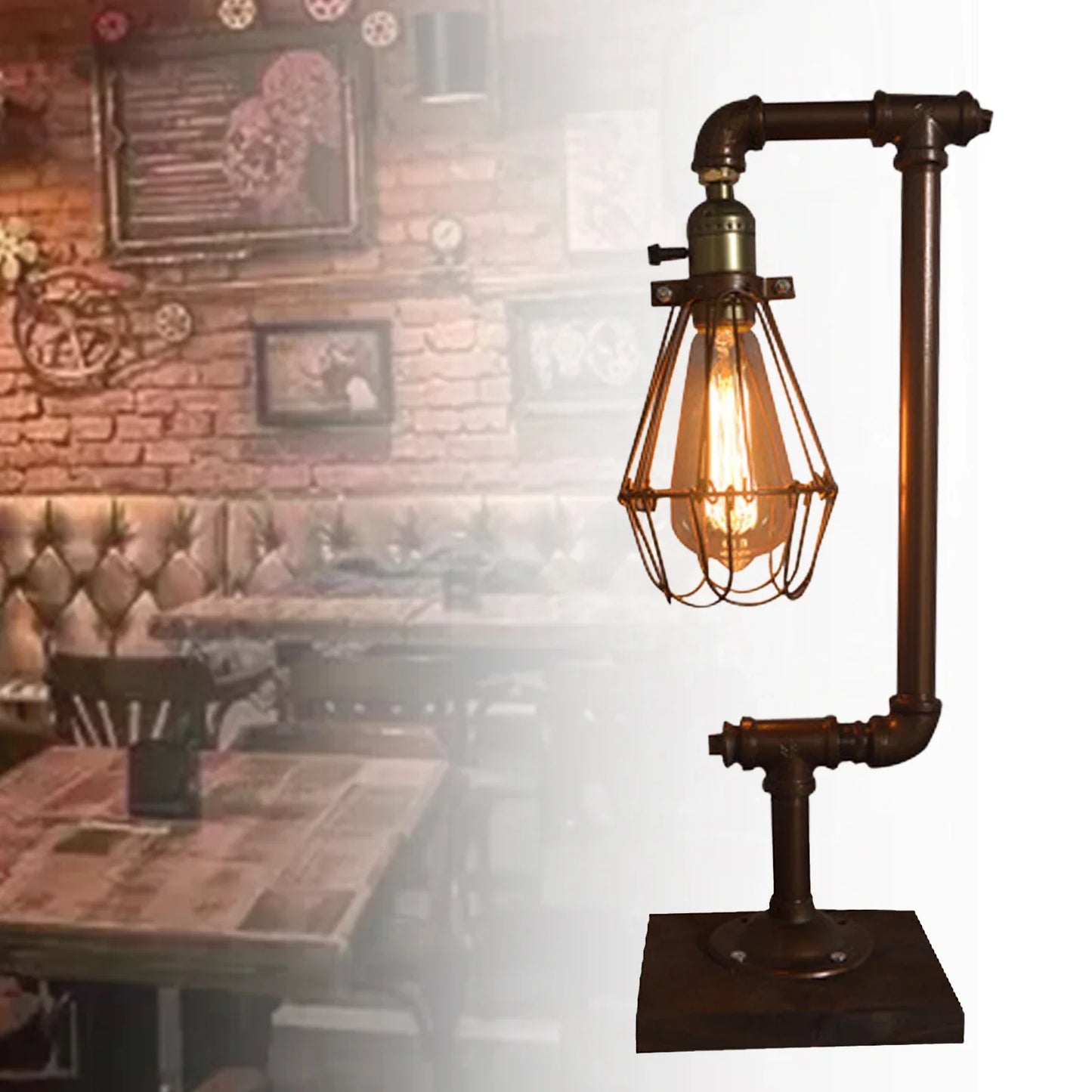 Vintageessence - vintage metal bordlampe