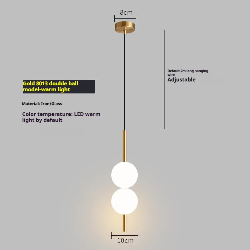 Vertiglobe pendelleuchte - vertical string mit milchglaskugel design hängelampe