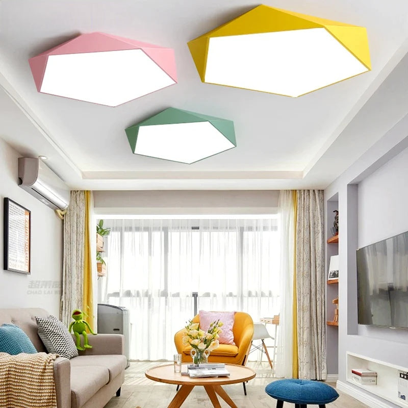 Luminapolygon - macaron femkantet loftslampe