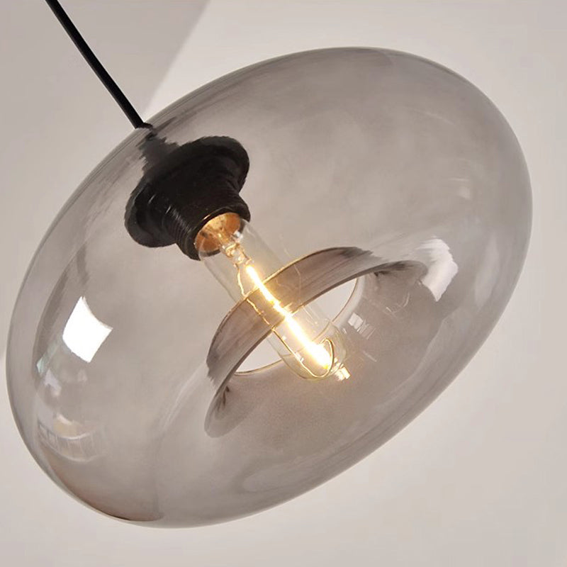 Moderne retro hængelampe i farvet glas