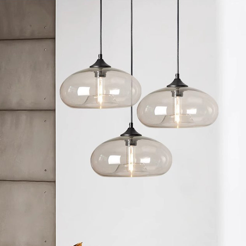Moderne retro hængelampe i farvet glas